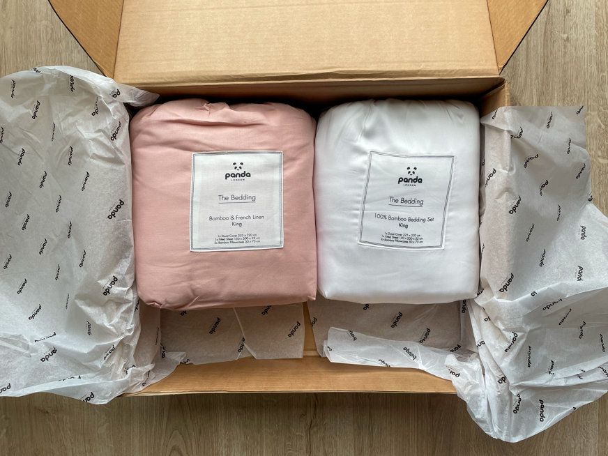 panda bedding in box